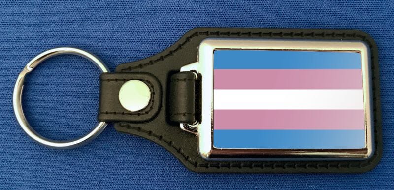 Transgender Schl&uuml;sselanh&auml;nger aus Metall und Kunstleder | ca. 95 x 37 mm - Bild 1