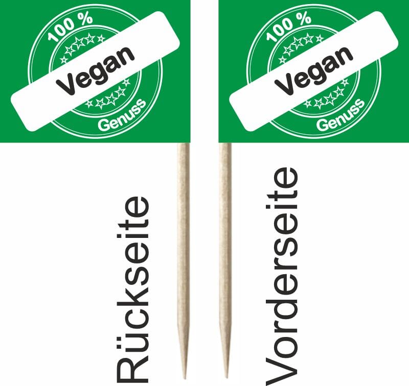Mini-Fahnen Vegan Pack &agrave; 50 St&uuml;ck | 30 x 40 mm - Bild 2