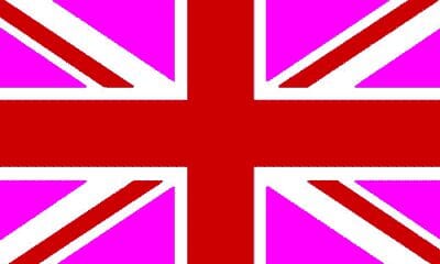 Union Jack UK Rot und Pink Fahne gedruckt | 90 x 150 cm - Bild 1