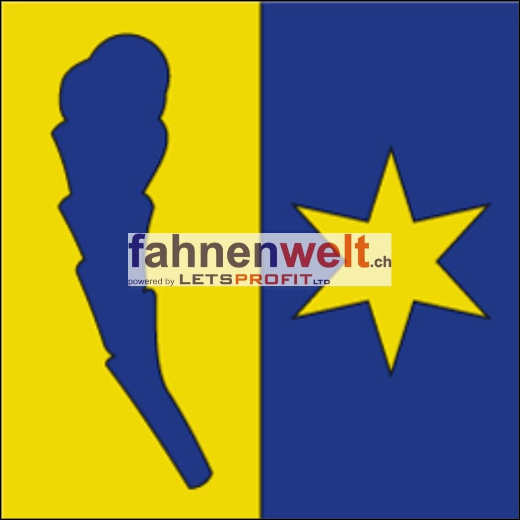 Fahne Gemeinde 7063 Praden Ehemalige Gemeinde (GR) | 30 x 30 cm und Gr&ouml;sser - Bild 1