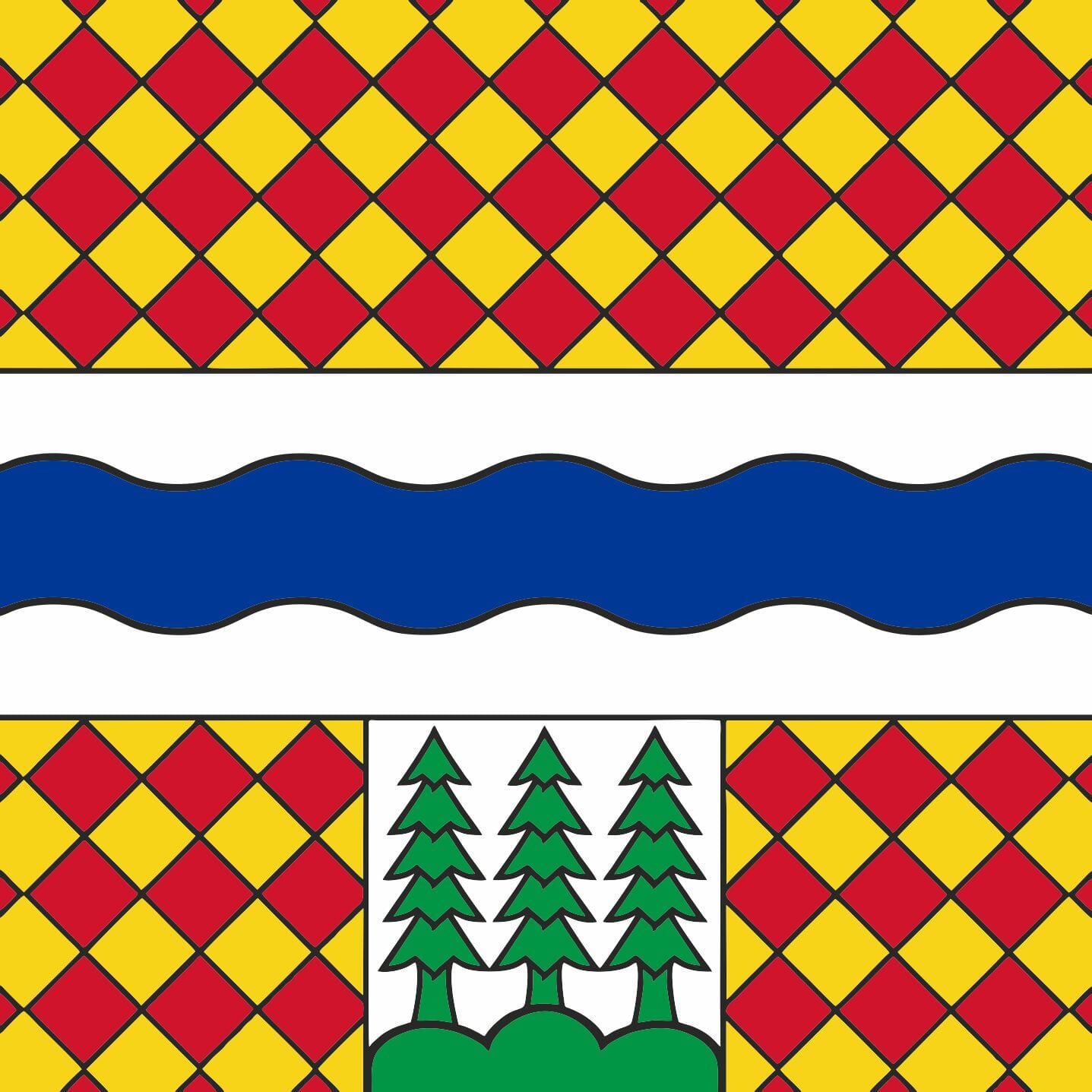 Fahne Gemeinde 2400 Le Locle alte Darstellung (NE) | 30 x 30 cm und Gr&ouml;sser - Bild 1
