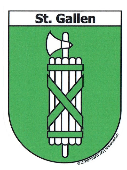 Wappen St. Gallen Aufkleber Kanton SG | ca. 13.5 x 17.7 cm - Bild 1