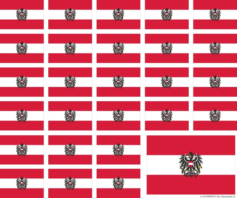 Aufkleber &Ouml;sterreich mit Adler auf Bogen | 12.5 x 10.5 cm - Bild 1
