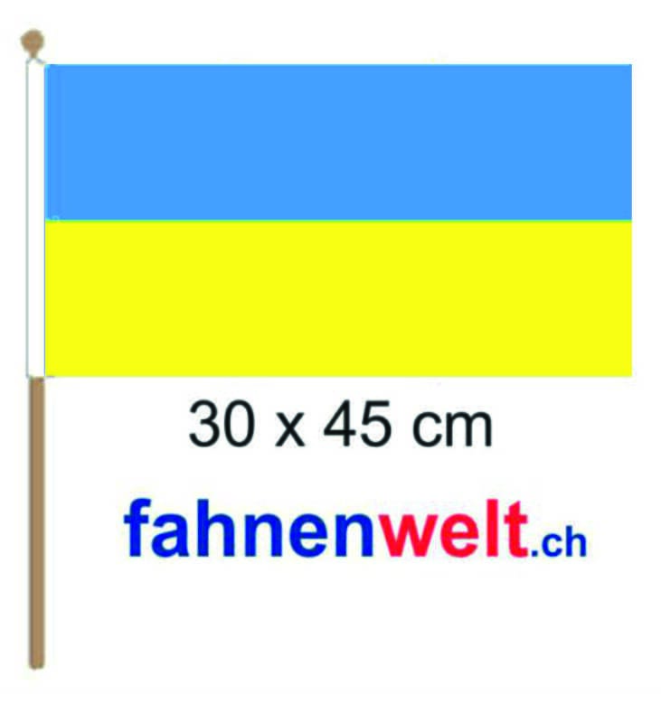 Ukraine Fahne / Flagge am Stab | 30 x 45 cm - Bild 1