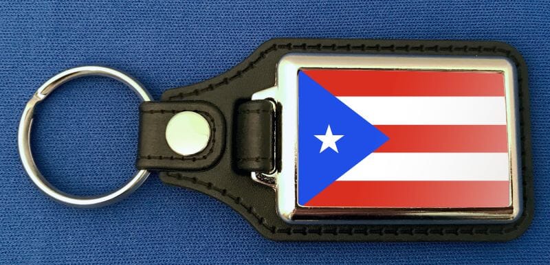 Puerto Rico Schl&uuml;sselanh&auml;nger aus Metall und Kunstleder | ca. 95 X 37 mm - Bild 1