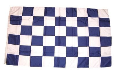 Fan-Fahne im Karo Design blau / weiss | 60 x 90 cm - Bild 1