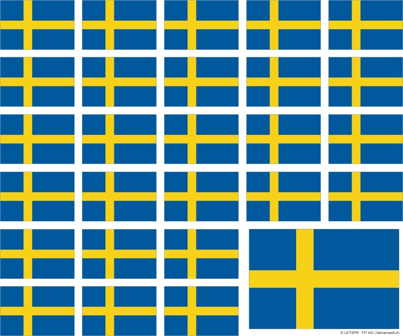 Aufkleber Schweden auf Bogen | 12.5 x 10.5 cm - Bild 1