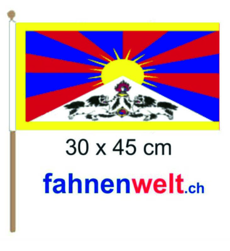 Tibet Fahne / Flagge am Stab | 30 x 45 cm - Bild 1