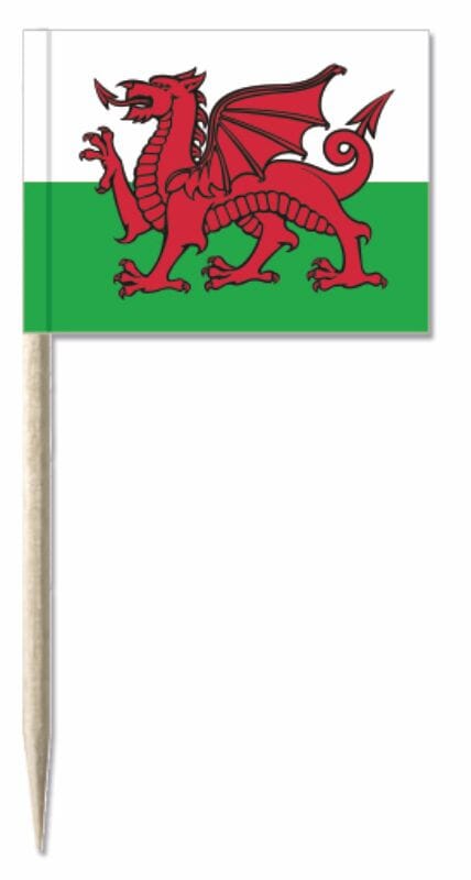Mini-Fahnen Wales Pack &agrave; 50 St&uuml;ck | 30 x 40 mm - Bild 1