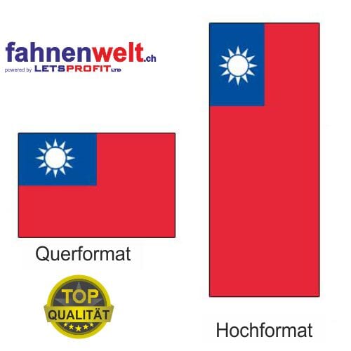 Taiwan Fahne aus Multi-Flag im Hoch- und Querformat | diverse Gr&ouml;ssen - Bild 1