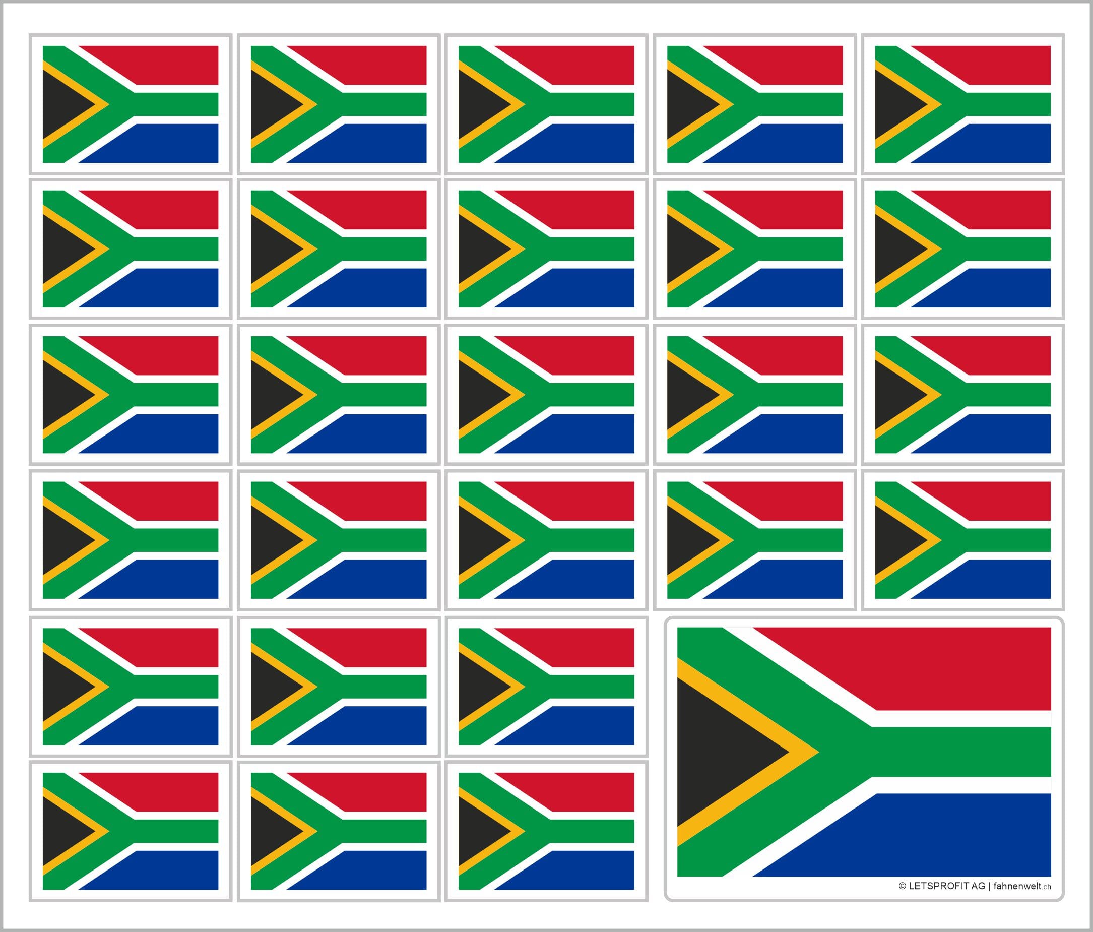 Aufkleber S&uuml;dafrika auf Bogen | 12.5 x 10.5 cm - Bild 1