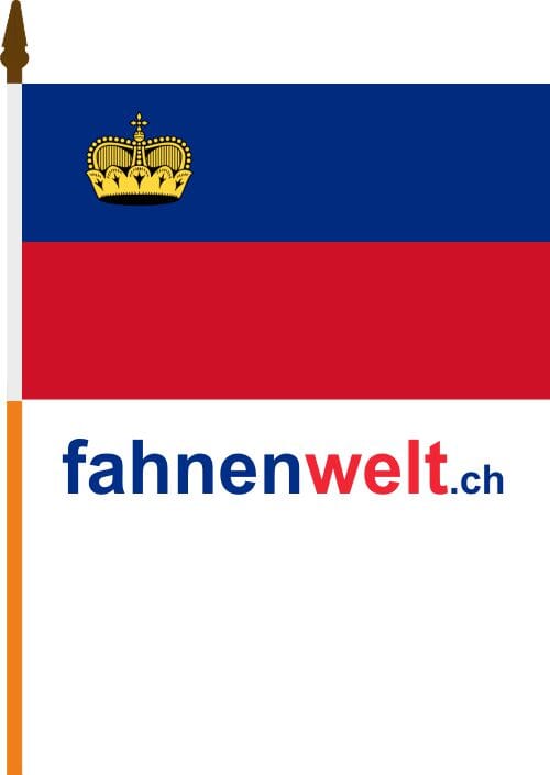 Liechtenstein Fahne am Stab gedruckt | 30 x 45 cm - Bild 1