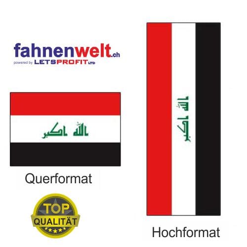 Irak Fahne aus Multi-Flag im Hoch- und Querformat | diverse Gr&ouml;ssen - Bild 1