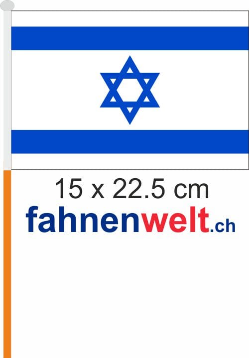 Israel Fahne / Flagge am Stab Pack &agrave; 4 St&uuml;ck | 15 x 22.5 cm - Bild 1