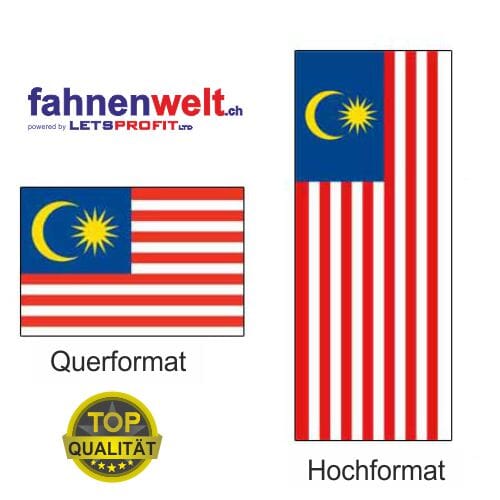 Malaysia Fahne aus Multi-Flag im Hoch- und Querformat | diverse Gr&ouml;ssen - Bild 1