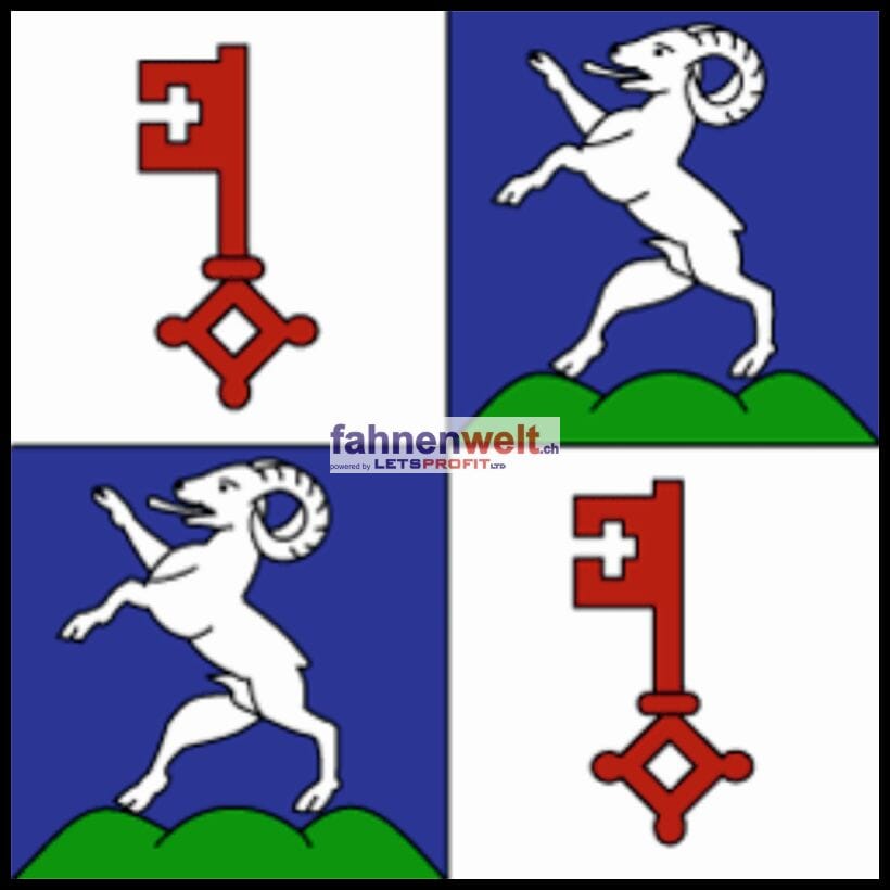 Fahne Gemeinde 2884 Montenol Ehemalige Gemeinde (JU) | 30 x 30 cm und Gr&ouml;sser - Bild 1