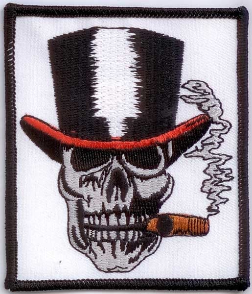 Patch Sticker zum aufb&uuml;geln Pirat 6 mit Zigarre und Zylinder | 8 x 9 cm - Bild 1