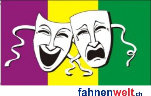 Kom&ouml;die & Trag&ouml;die / Comedy & Tragedy Fahne gedruckt | 90 x 150 cm - Bild 1
