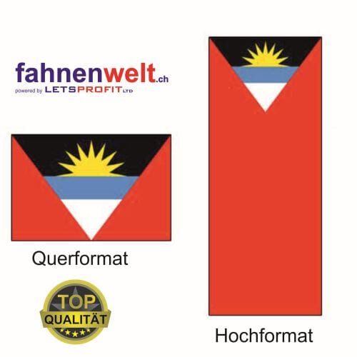 Antigua & Barbuda Fahne aus Multi-Flag im Hoch- und Querformat | diverse Gr&ouml;ssen - Bild 1