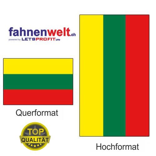 Litauen Fahne aus Multi-Flag im Hoch- und Querformat | diverse Gr&ouml;ssen - Bild 1
