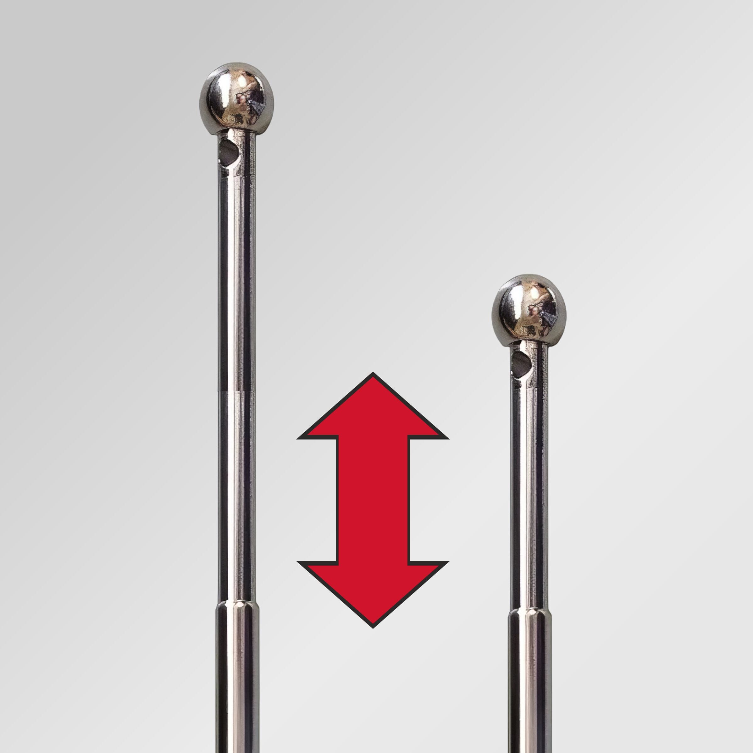 Tischfahnenstab verchromt DeLuxe Standard oder Teleskop 36 cm oder 27 bis 47 cm - Bild 2