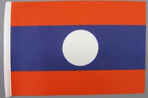 Laos Tisch-Fahne DeLuxe ohne St&auml;nder | 15.5 x 24 cm - Bild 2