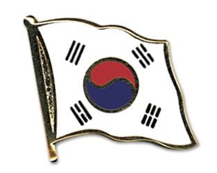 Flaggen Pin S&uuml;dkorea geschwungen | ca. 20 mm - Bild 1