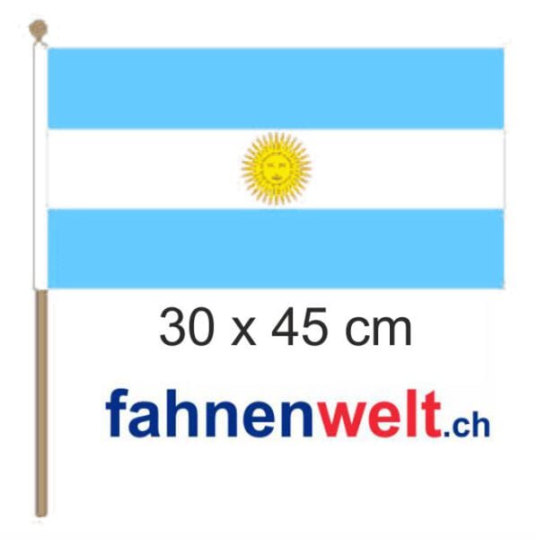 Argentinien Fahne am Stab gedruckt | 30 x 45 cm - Bild 1