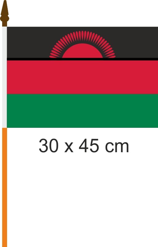 Malawi Fahne / Flagge am Stab | 30 x 45 cm - Bild 1