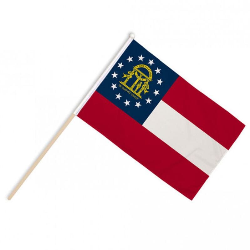Georgia Fahne / Flagge am Stab Pack &agrave; 4 St&uuml;ck | 15 x 22.5 cm - Bild 1