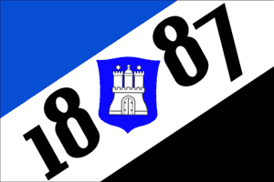Fan-Fahne Hamburg 1887 aus Stoff | 90 x 150 cm - Bild 1