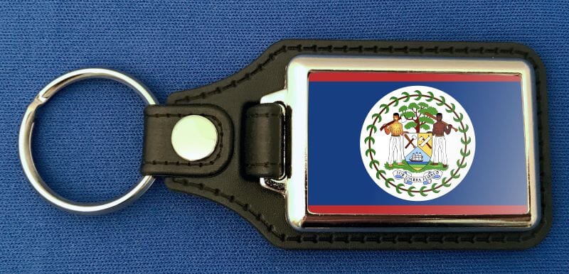 Belize Schl&uuml;sselanh&auml;nger aus Metall und Kunstleder | ca. 95 X 37 mm - Bild 1
