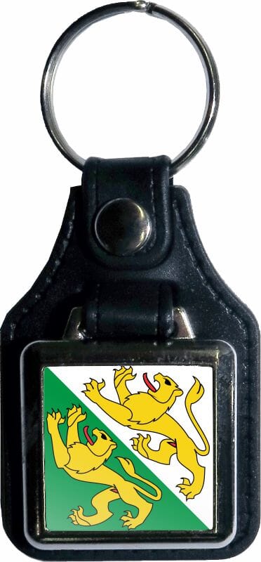 Thurgau Schl&uuml;sselanh&auml;nger quadratisch aus Kunstleder und Metall | 37 x 85 mm - Bild 1