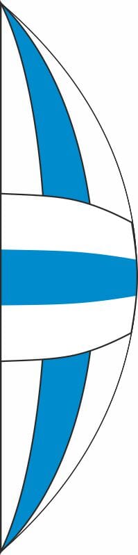 Bogenfahne / Halbrundfahne Kanton Zug ZG inkl. Karabiner - Bild 1
