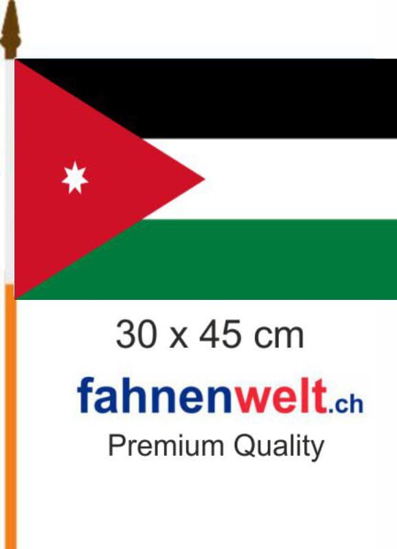 Jordanien Fahne / Flagge am Stab | 30 x 45 cm - Bild 1