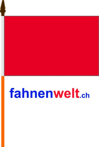 Rote Fahne am Stab Pack &agrave; 4 St&uuml;ck gedruckt | 15.5 x 23 cm - Bild 1