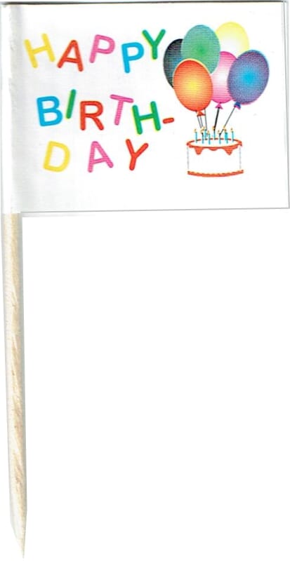 Mini-Fahnen Happy Birthday / Geburtstag Pack &agrave; 50 St&uuml;ck | 30 x 40 mm - Bild 1