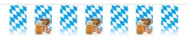 Fahnenkette Bayern Raute mit Motiv aus Papier / Oktoberfest gedruckt | 20 Fahnen 12 x 24 cm 5 m lang - Bild 1