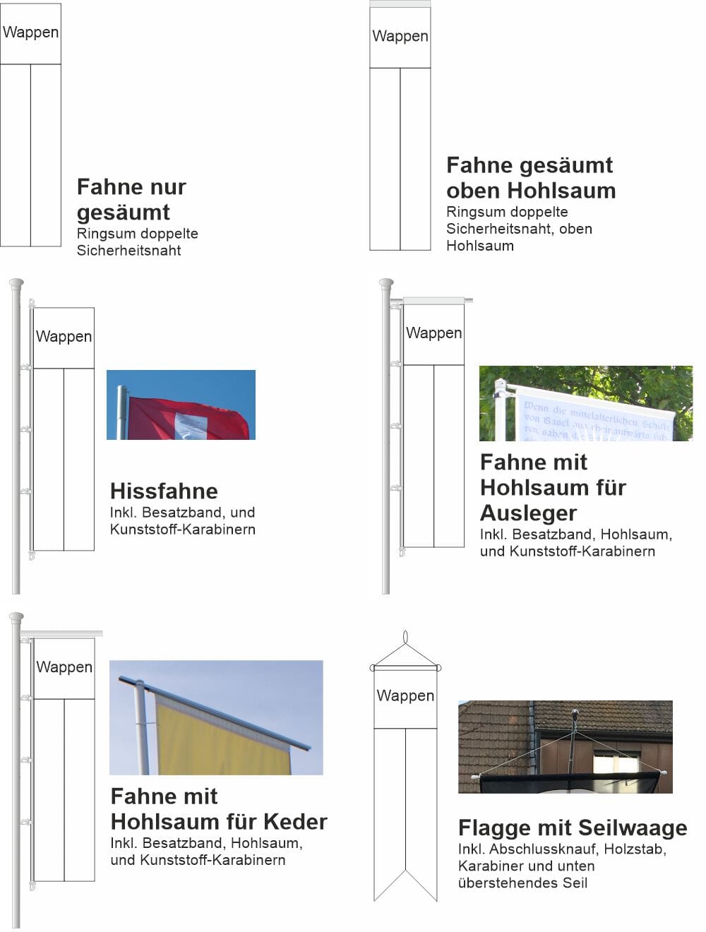 Knatterfahne / Flaggen Schaffhausen | 80 x 200 cm und Gr&ouml;sser - Bild 3