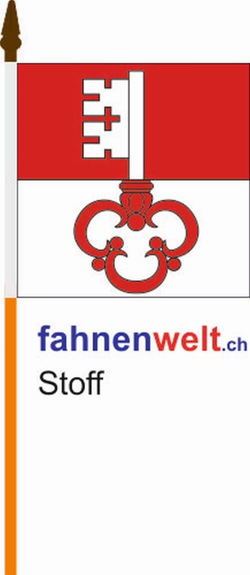 Fahne Obwalden am Stab aus bestem Stoff | 30 x 30 cm - Bild 1
