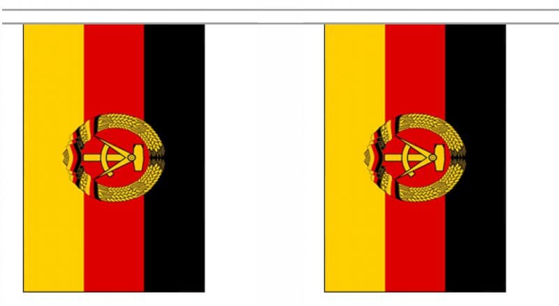 Fahnenkette Deutsche Demokratische Republik DDR gedruckt aus Stoff | 30 Fahnen 15 x 22.5 cm 9 m lang - Bild 1