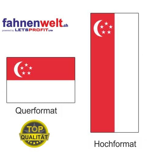 Singapur Fahne aus Multi-Flag im Hoch- und Querformat | diverse Gr&ouml;ssen - Bild 1