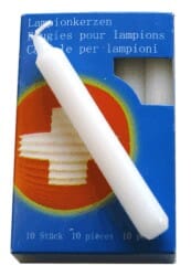 Lampion Kerzen weiss | Einheit &agrave; 10 Stk. | ca. 98mm x D 13mm - Bild 1