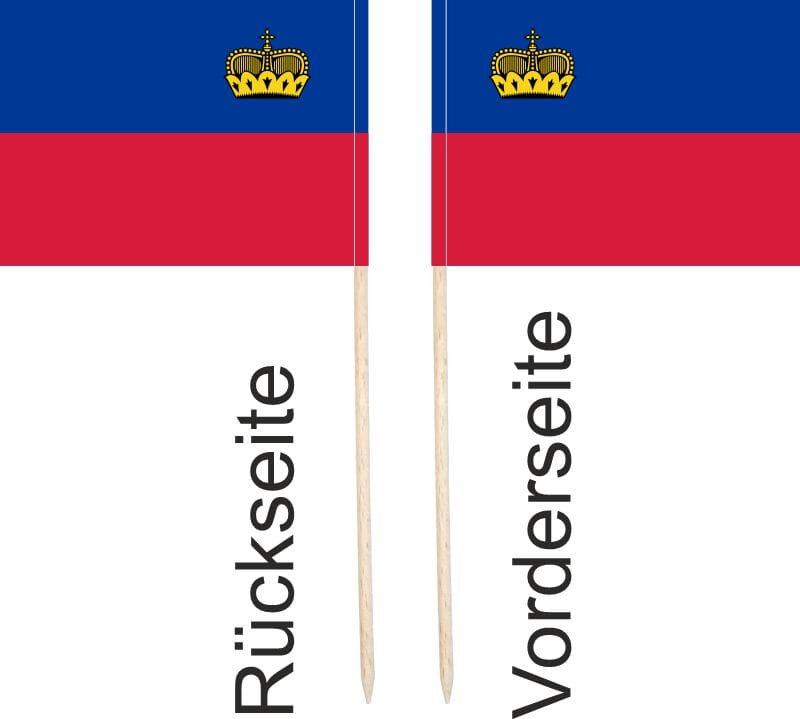 Mini-Fahnen Liechtenstein Pack &agrave; 50 St&uuml;ck | 30 x 40 mm - Bild 2