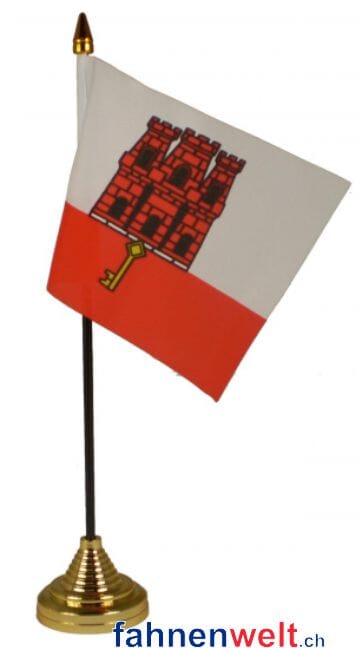 Gibraltar Tisch-Fahne gedruckt | 10 x 15 cm - Bild 1