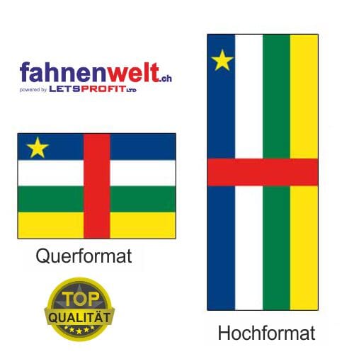 Zentralafrikanische Republik Fahne aus Multi-Flag im Hoch- und Querformat | diverse Gr&ouml;ssen - Bild 1