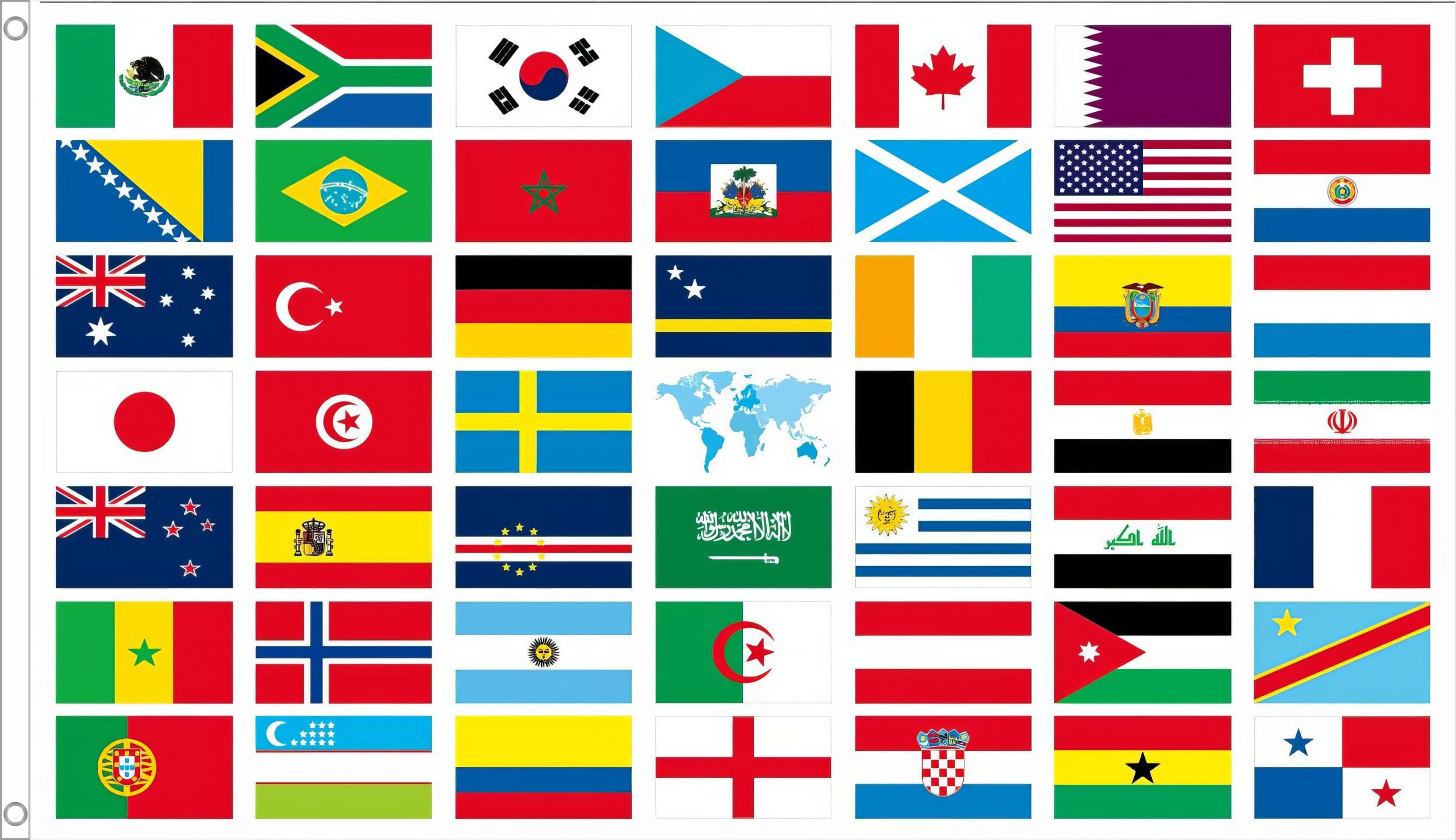 48 Nationen Fahne aus Stoff | 90 x 150 cm - Bild 1