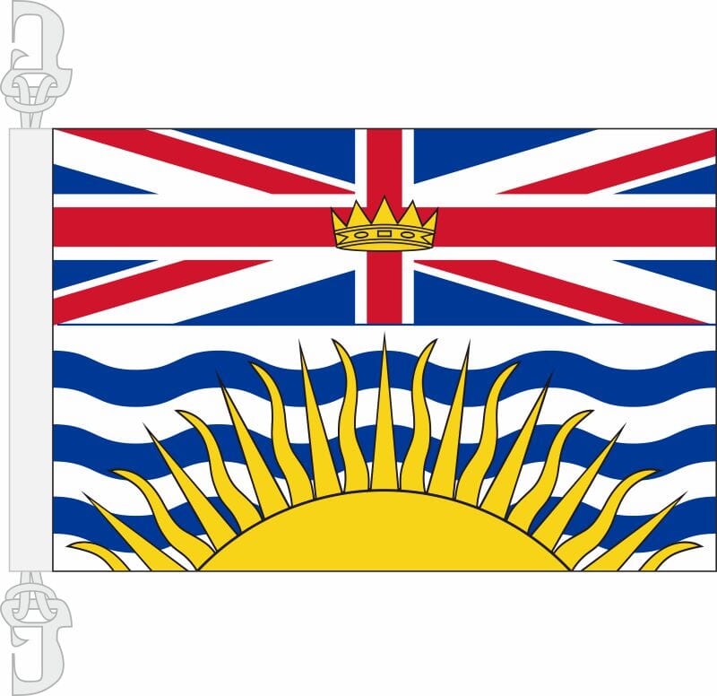 British Colombia / Britisch Kolumbien Hissfahne gedruckt im Querformat | 30 x 45 cm - Bild 1