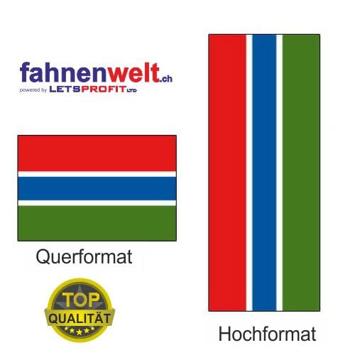 Gambia Fahne aus Multi-Flag im Hoch- und Querformat | diverse Gr&ouml;ssen - Bild 1