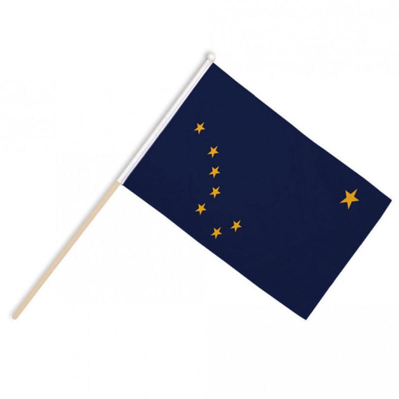 Alaska Fahne / Flagge am Stab Pack &agrave; 4 St&uuml;ck | 15 x 22.5 cm - Bild 1